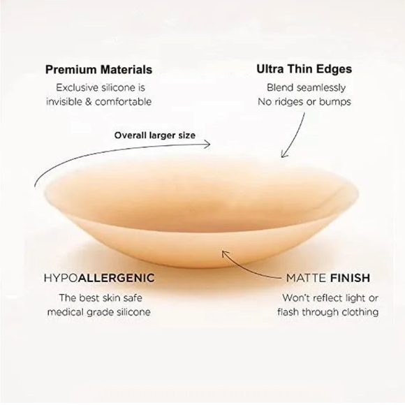 x2 Medical Grade Silicon Sticky Adhesive Creme Nipple Cover Breast Petal Pasties - Picture 2 of 6